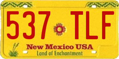 NM license plate 537TLF