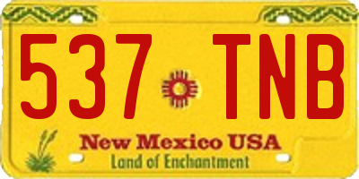 NM license plate 537TNB
