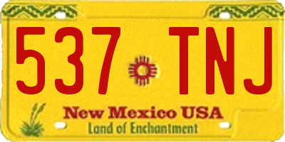 NM license plate 537TNJ
