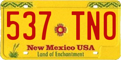 NM license plate 537TNO