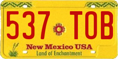 NM license plate 537TOB