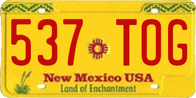 NM license plate 537TOG