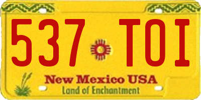 NM license plate 537TOI