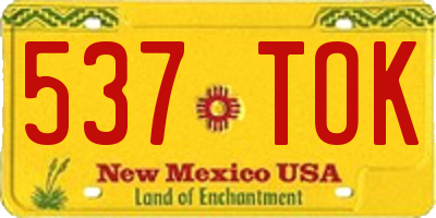 NM license plate 537TOK