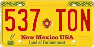 NM license plate 537TON