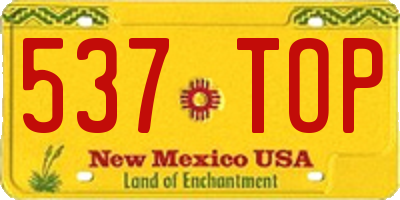 NM license plate 537TOP