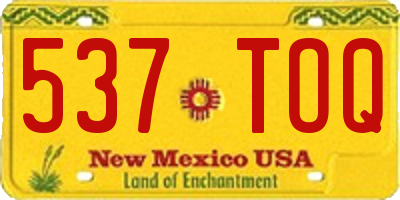 NM license plate 537TOQ