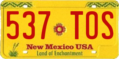 NM license plate 537TOS
