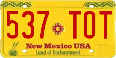 NM license plate 537TOT