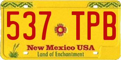 NM license plate 537TPB