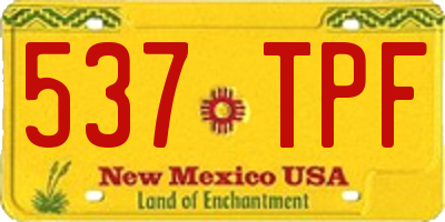 NM license plate 537TPF