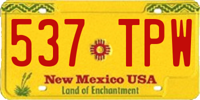 NM license plate 537TPW