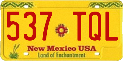 NM license plate 537TQL