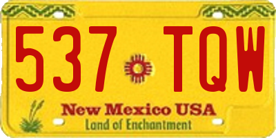 NM license plate 537TQW