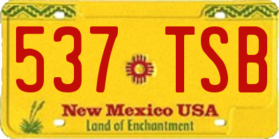 NM license plate 537TSB