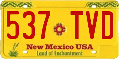 NM license plate 537TVD
