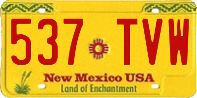 NM license plate 537TVW