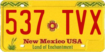 NM license plate 537TVX