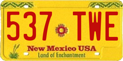 NM license plate 537TWE
