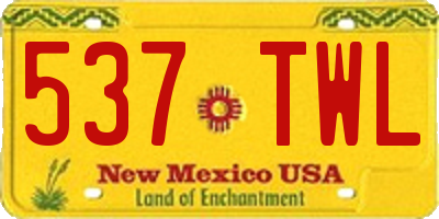 NM license plate 537TWL