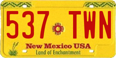 NM license plate 537TWN
