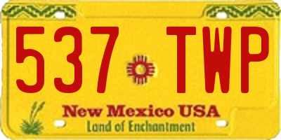 NM license plate 537TWP