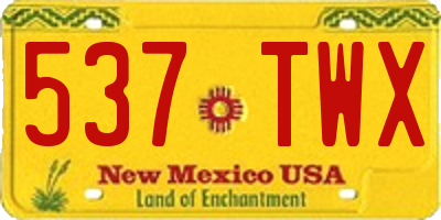 NM license plate 537TWX