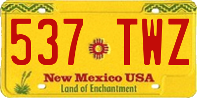 NM license plate 537TWZ