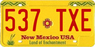 NM license plate 537TXE