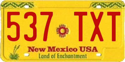 NM license plate 537TXT