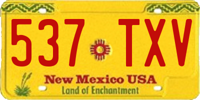 NM license plate 537TXV