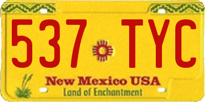 NM license plate 537TYC