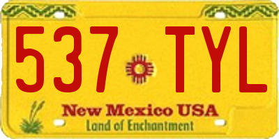 NM license plate 537TYL