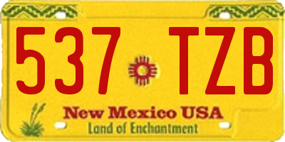 NM license plate 537TZB