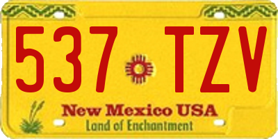 NM license plate 537TZV