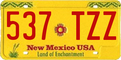 NM license plate 537TZZ