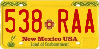 NM license plate 538RAA