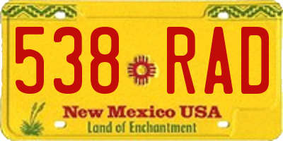 NM license plate 538RAD