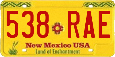 NM license plate 538RAE