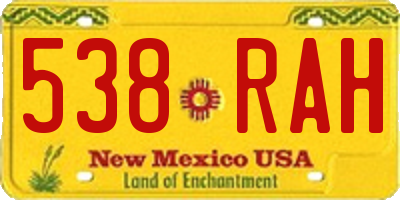 NM license plate 538RAH