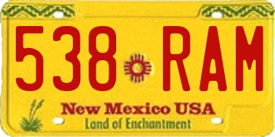 NM license plate 538RAM