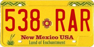 NM license plate 538RAR