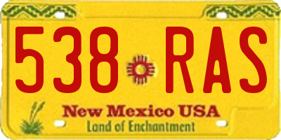 NM license plate 538RAS