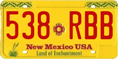 NM license plate 538RBB