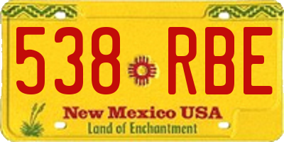NM license plate 538RBE