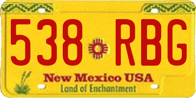 NM license plate 538RBG