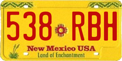 NM license plate 538RBH