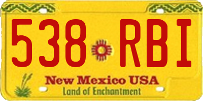 NM license plate 538RBI