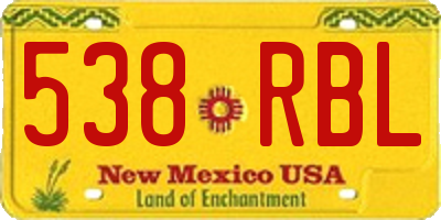 NM license plate 538RBL