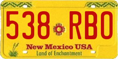NM license plate 538RBO